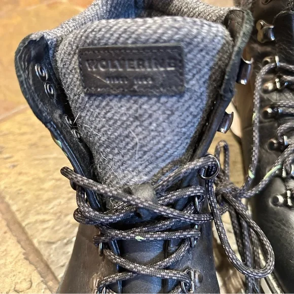 Wolverine Black Leather Men's Hiking Boots. Used only couple of times. - Picture 3 of 6